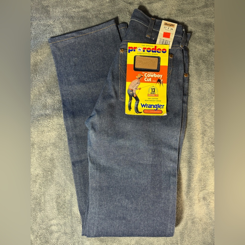 Wrangler Men's Classic Stiff Blue Cowboy Cut Jeans